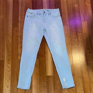 Light Blue Women's Mid Rise Skinny Jeans